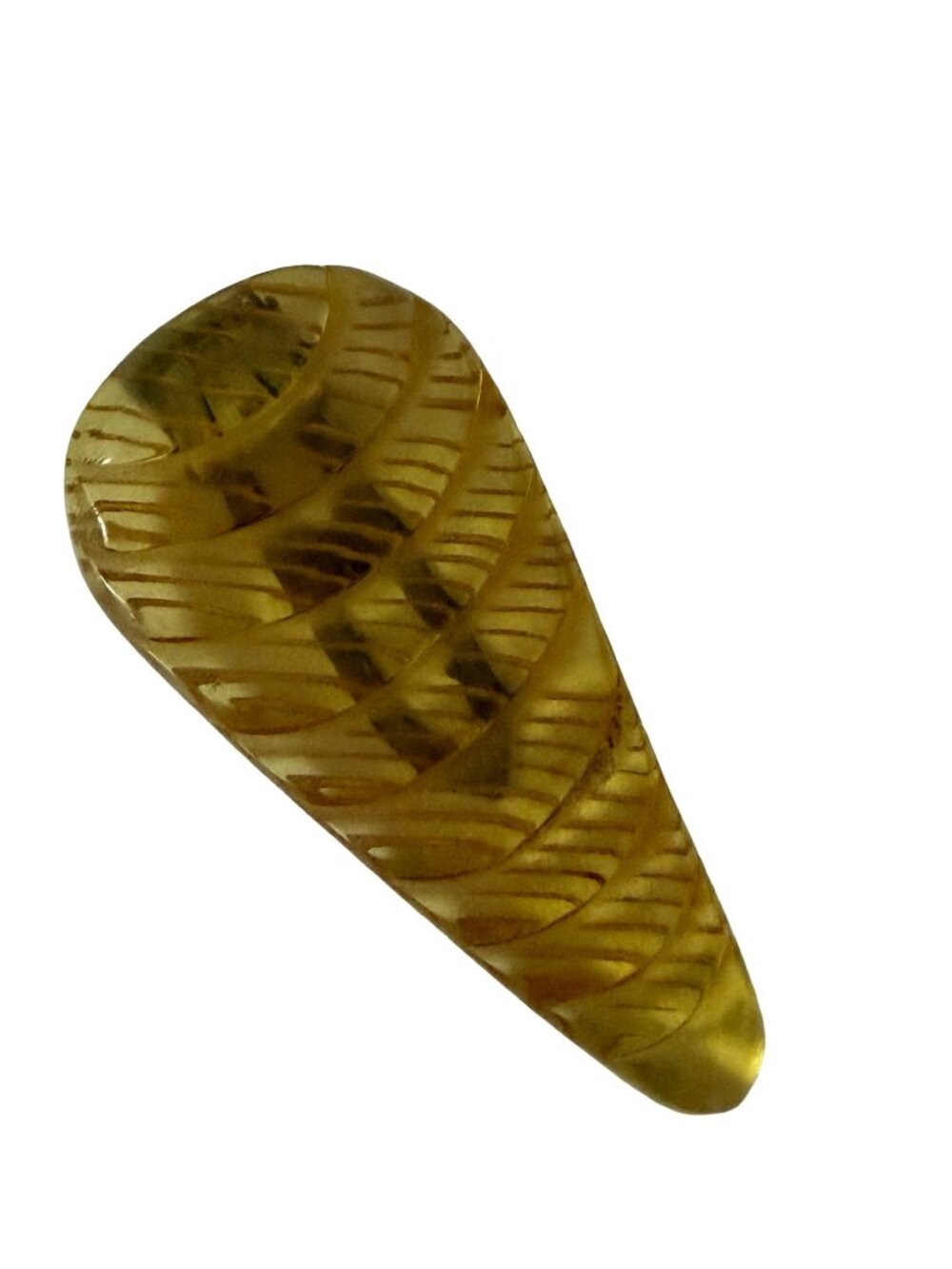 Vintage Carved Amber Lucite Sweater Guard Clothing Clip